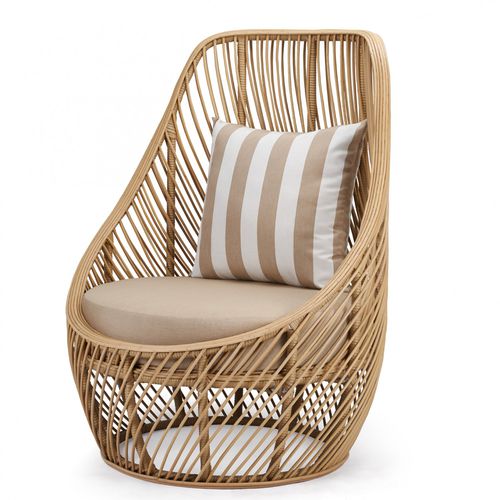 Moderner Sessel - TULIP : J11CH-0005 - Corner 43 Decor - Rattan / Aluminium / Hochlehner