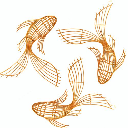 Rattan-Skulptur - FANTAIL : J15HG-001 - Corner 43 Decor - Wand