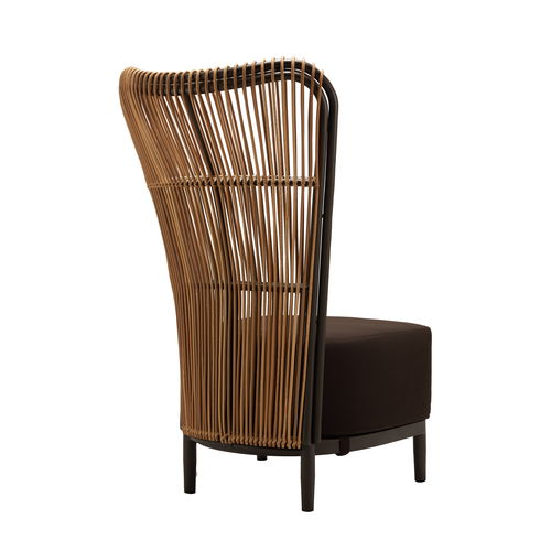 Moderner Sessel - MARCUS : J12CH-0015S - Corner 43 Decor - synthetisches Peddigrohr / Hochlehner / für Außenbereich