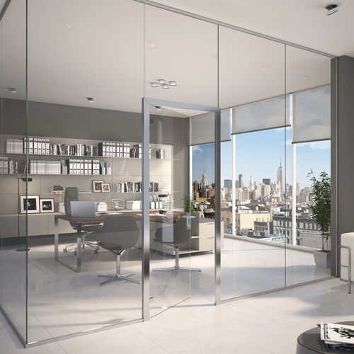 Festinstallierte Trennwand - PROFIX DOOR - Logli Massimo Spa - modular / Glas / Aluminium