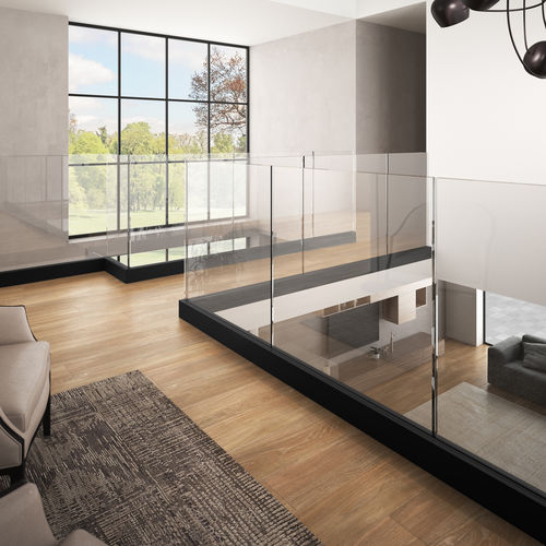 Aluminium-Geländer - DEFENDER 88 - Logli Massimo Spa - Glas / Glasplatten / für Außenbereich