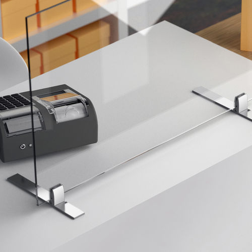 Tisch-Bürotrennwand - CRISTAL EASY - Logli Massimo Spa - selbsttragend / Glas / Stahl