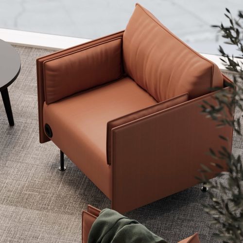 Design-Sessel - CREVA - Nowy Styl - Stoff / Metall / mit Ablage