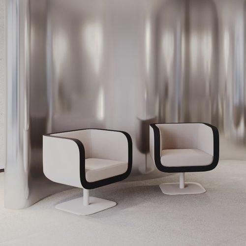 Sessel / minimalistisches Design - BOUND - Nowy Styl - Leder / Stoff / Metall