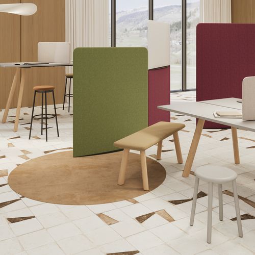 Holz-Raumteiler - CREVA WALL - Nowy Styl - Stoff / für Büro / modular