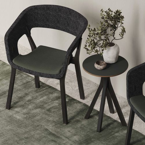 Bistrotisch / minimalistisches Design - NJORD - Nowy Styl - Holz / Gestell aus Holz / rund