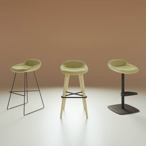 Moderner Barhocker - LUPINO - Nowy Styl - Leder / Stoff / Gestell aus Holz