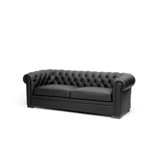 Chesterfield-Sofa - Larforma - Leder / schwarz