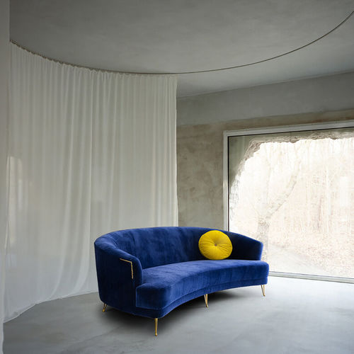Halbmond-Sofa - OLIVER - Larforma - modern / Samt / blau