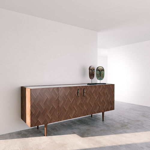 Modernes Sideboard - AFONSO - Larforma - Holzfurnier / amerikanischer Nussbaum / Marmor