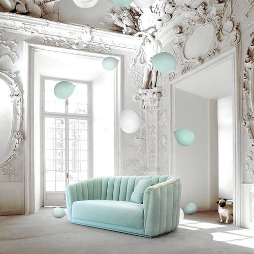 Modernes Sofa - ALVA - Larforma - Samt / grün / für Hotels