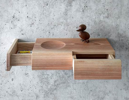 Wandmontiertes Regal - BÀUTI SMALL - Fioroni Design - modern / Nussbaum / Massivholz