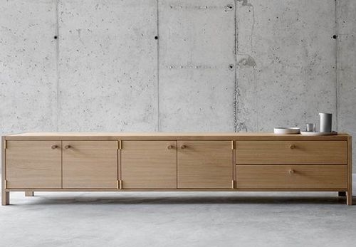 Modernes Sideboard - MAIA - Fioroni Design - Eiche / mit Schubladen / mit Schwingtür