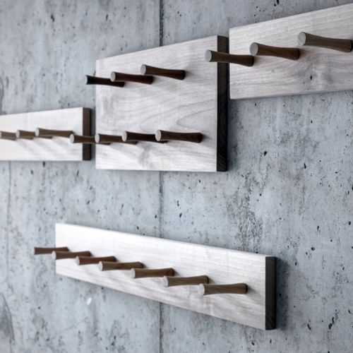 Wandmontierter Garderobenständer - PIOL - Fioroni Design - modern / Nussbaum