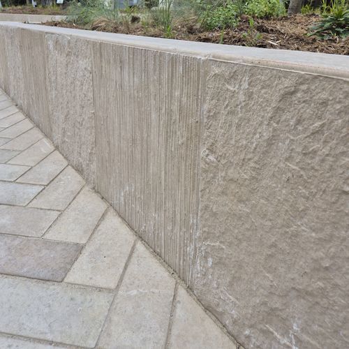 Betonmauer - Mur en L matricé  - REPLIK - modular / Fertigbau