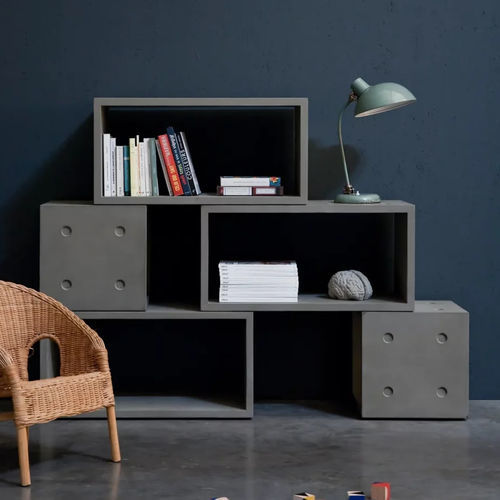 Boden-Ablagemöbel - DICE - Lyon Béton - für Bibliotheken / für Lagerung / für Bekleidungshandel