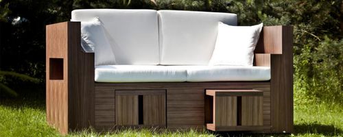 Modernes Sofa - LOUNGE - Ateliers Phi SA - für Garten / maßgefertigt / mehrfarbig
