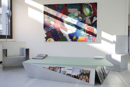 Moderner Couchtisch - ORIGAMI - Ateliers Phi SA - Aluminium / rechteckig / für Privatgebrauch