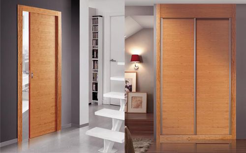 Tür für Innenbereich - HORIZONTAL MODEL CHERRY - NORMA DOORS - Holz / Schiebe / ohne Verglasung