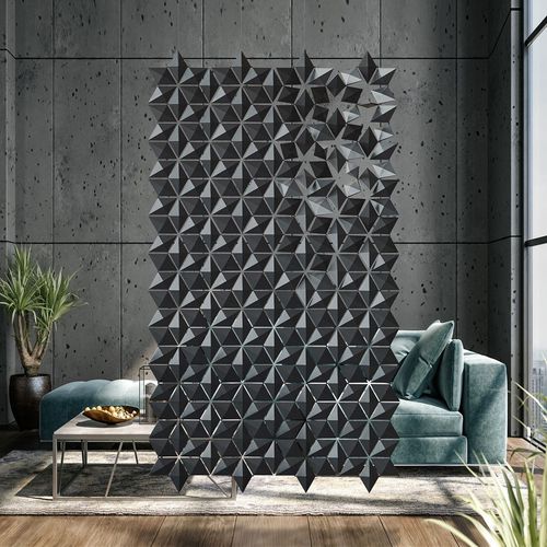 Hängende Trennwand - Facet in Graphite - Bloomming - Aluminium / Edelstahl / für professionellen Einsatz