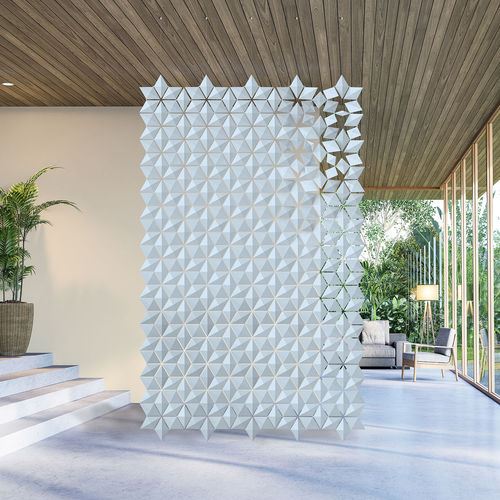 Aluminium-Raumteiler - FACET  - Bloomming - Edelstahl / Glas / PC ABS