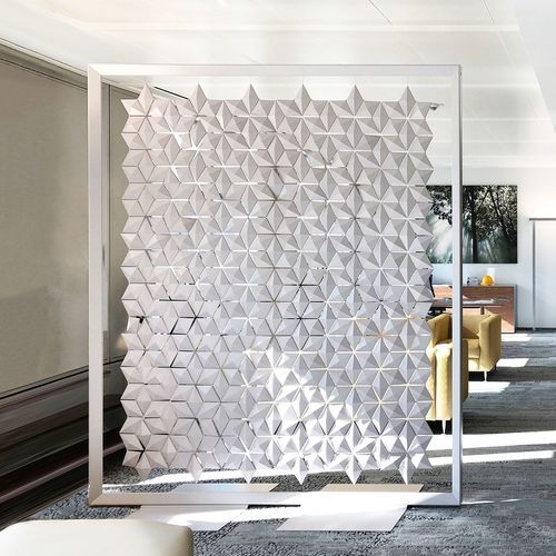 Aluminium-Raumteiler - FACET  - Bloomming - Edelstahl / PC ABS / grau