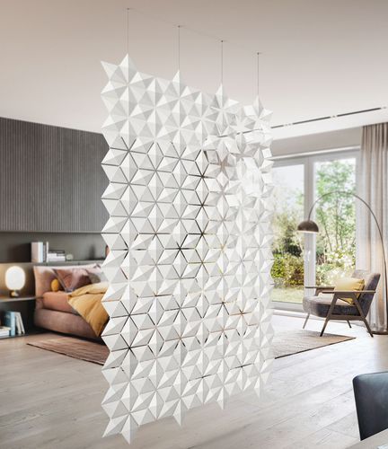 Aluminium-Raumteiler - FACET 136 X 236 - Bloomming - Edelstahl / PC ABS / für Schlafzimmer