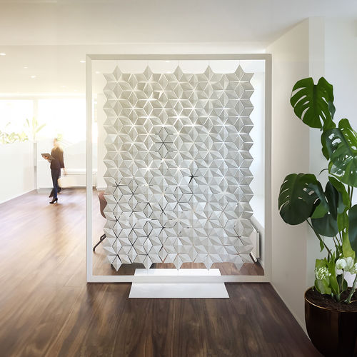 Holz-Raumteiler - FACET  - Bloomming - Aluminium / für Büro / weiß