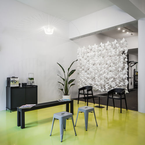Aluminium-Raumteiler - FACET 272 X 217 - Bloomming - Edelstahl / PC ABS / für Büro