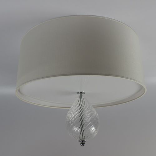 Moderne Deckenleuchte - P001 - IPSILON PARALUMI - rund / geblasenes Glas / Stoff