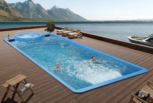 Maßgefertigtes Schwimmbecken - CESAR์ - BELLAGIO GROUP - für Außenbereich / erdverlegt / Glasfaser