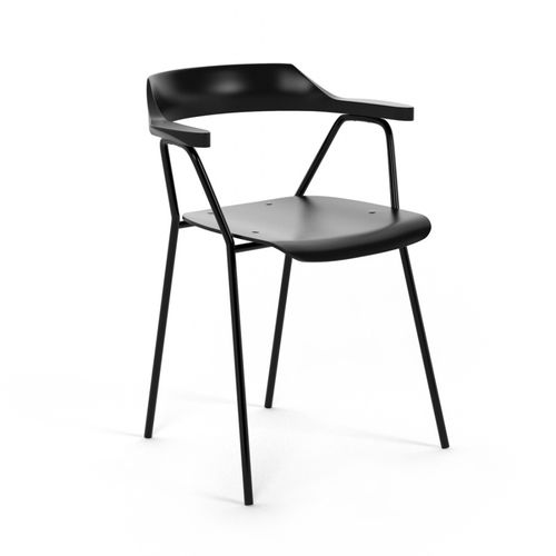 Stuhl / skandinavisches Design - 4455 - REX KRALJ - für den Innenraum / Holz / Gestell aus Metall