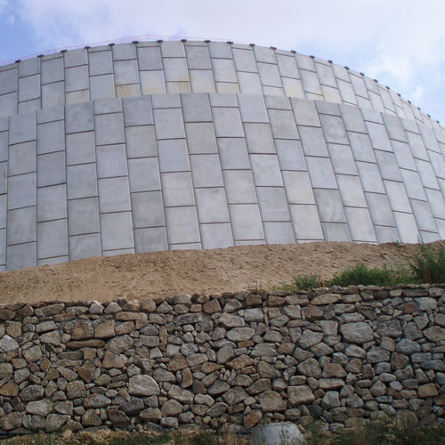 Stahlbeton-Stützmauer - Farcimar - modular / Fertigbau / Bewehrte-Erde