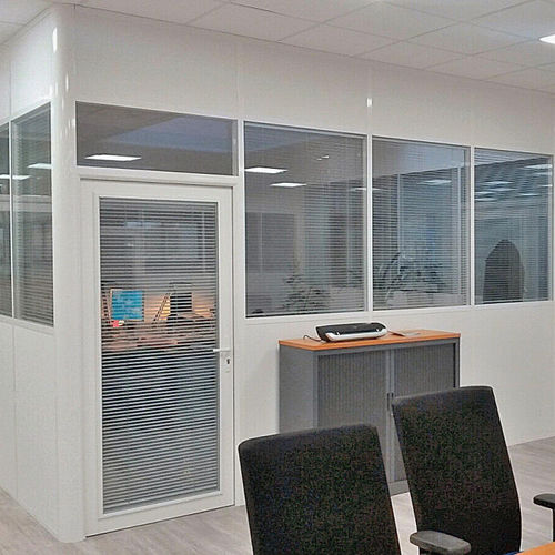 Abnehmbare Trennwand - UNIVERSALIA - AMGE industrie - modular / Glas / Aluminium