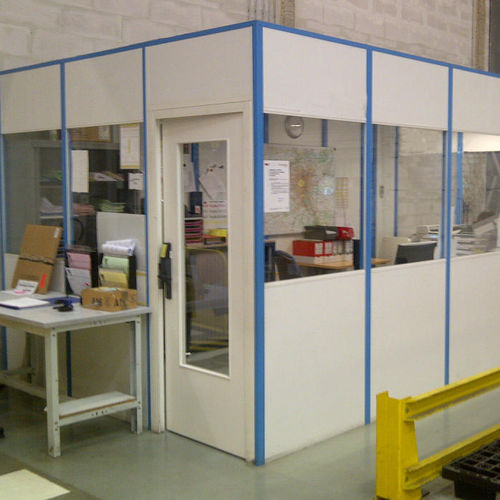 Abnehmbare Trennwand - PRIMA - AMGE industrie - modular / mit Glasfront / Holz