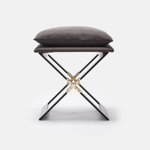 Moderner Hocker - MARX - Gabriel Scott - Gestell aus Stahl / Polster / mit Kissen