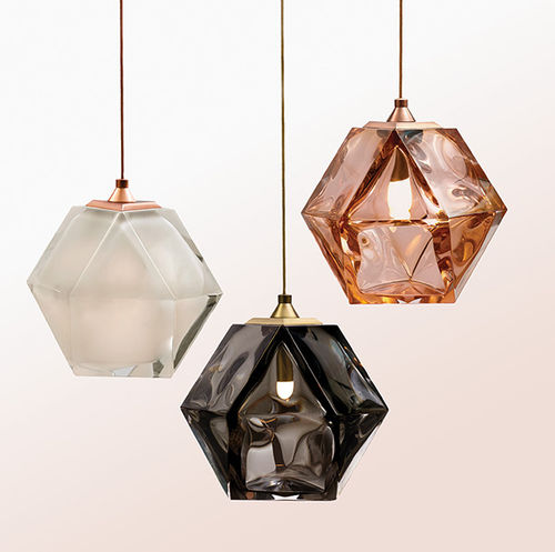 Hängelampe - WELLES - Gabriel Scott - geblasenes Glas / Alabaster / modern