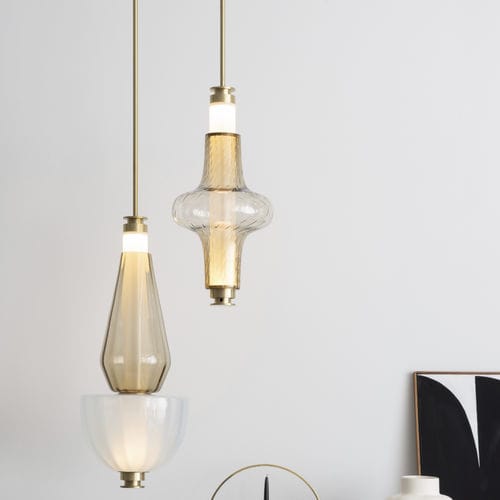 Hängelampe - LUNA KALEIDO - Gabriel Scott - Glas / modern / mit Kabel