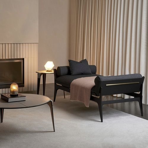 Moderne Récamiere - BOUDOIR  - Gabriel Scott - Stoff / Leder / Stahl