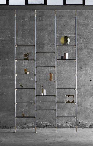 Modulregal - MARIANNE - MINGARDO - modern / Nickel / Glas