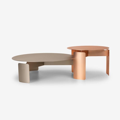 Moderner Couchtisch - SHIRUDO - MINGARDO - Edelstahl / Eisen / Nickel