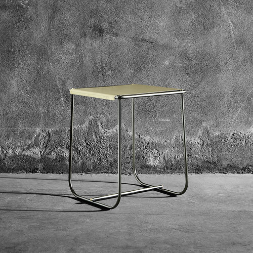 Moderner Hocker - STAM - MINGARDO - Blech / Gestell aus Metall / mit Kufengestell