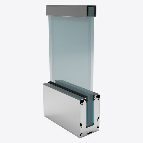 Glasgeländer - THINBASE 90 - ARFEN - Aluminium / Glasplatten / für den Innenraum