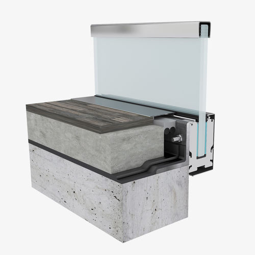 Glasgeländer - THINBASE 90-1 - ARFEN - Aluminium / Glasplatten / für den Innenraum