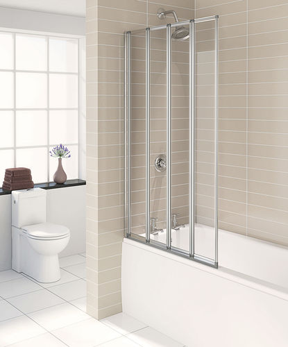 Faltbarer Badewannen-Duschwand - AQUA4: 1160126/1160125 - Aqualux Bathroom Design - Hartglas / eingerahmt