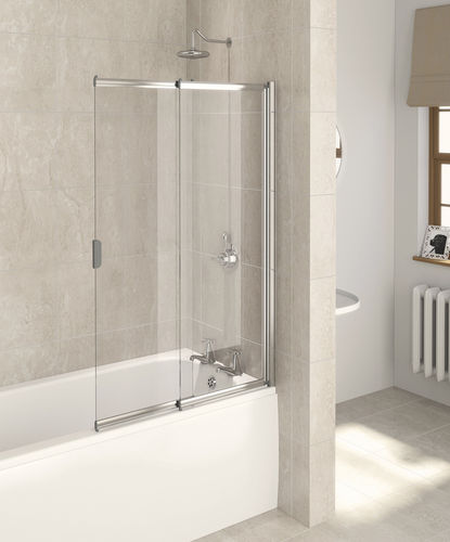 Badewannen-Duschwand / Schiebe - AQUA4: 1160129/1160128 - Aqualux Bathroom Design - Hartglas / eingerahmt