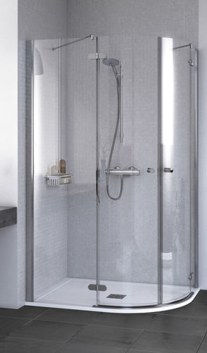 Einflügelige Duschwand - ID MATCH ROUND: 1192240/1192250 - Aqualux Bathroom Design - gebogen / für Eckeinbau
