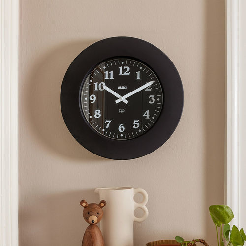 Moderne Uhr - Momento - ALESSI S.P.A. - wandmontiert / Analog / Edelstahl