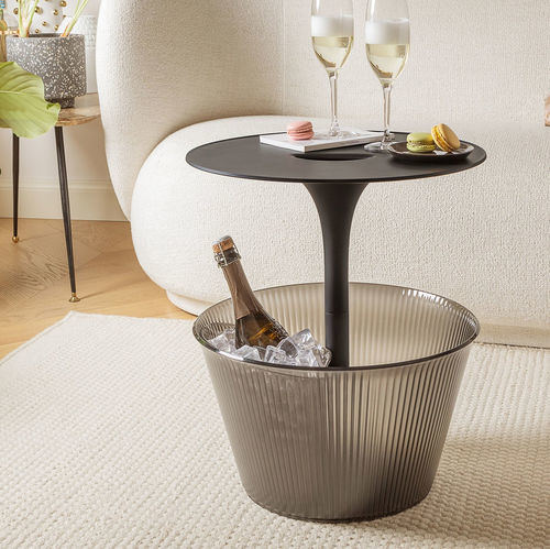 Moderner Beistelltisch - Pick-Up - ALESSI S.P.A. - Chrom / Gestell aus verchromtem Metall / rund