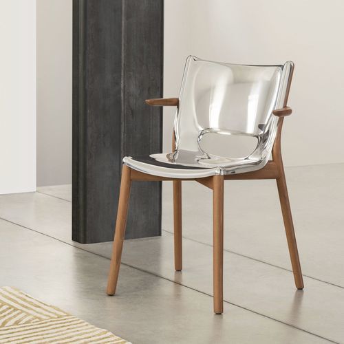 Moderner Stuhl - Poêle Collection - ALESSI S.P.A. - für den Innenraum / Buche / Stahl